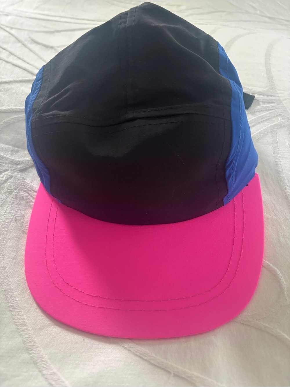 Black, Blue & Hot Pink Colorblock Sport Cap - New